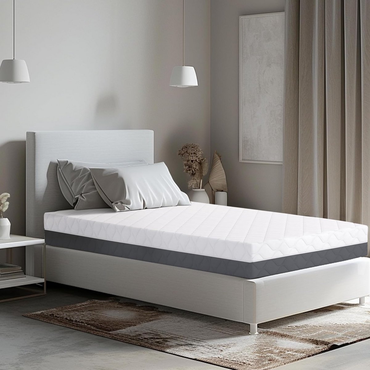 Eenpersoons Memory-matras 90 x 200 | Mediumorthopedisch | Drukpuntontlastend | Hypoallergeen en Antibacterieel | Hoog Ademend Vermogen