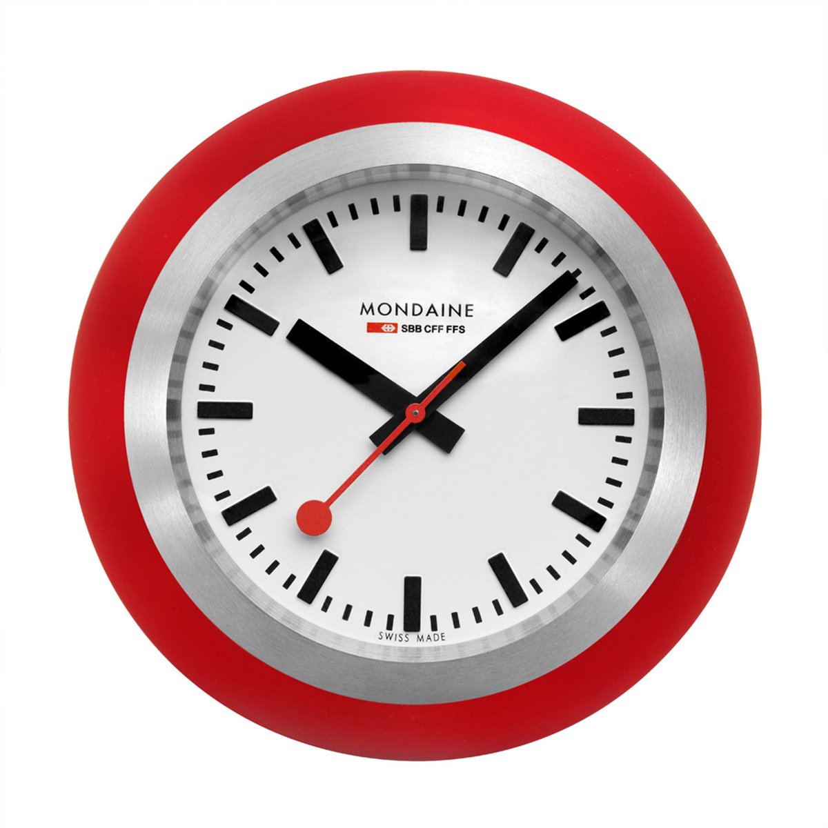 Mondaine Globe clock M660.30335.16SBP - Siliconen - Rood - 60mm