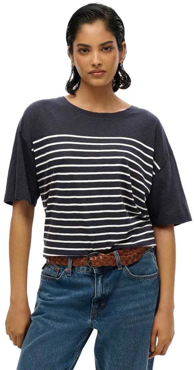 Superdry Studios T-shirt met verlaagde schouders Dames T-shirts Marineblauw