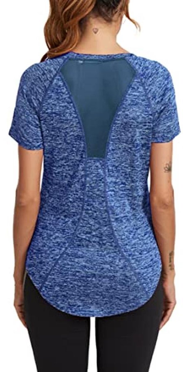 Sportshirt voor dames - Lang T-shirt, Sneldrogend, Korte Mouwen, Kreukvrij, Perfect voor Yoga en Wandelen — afbeelding 4
