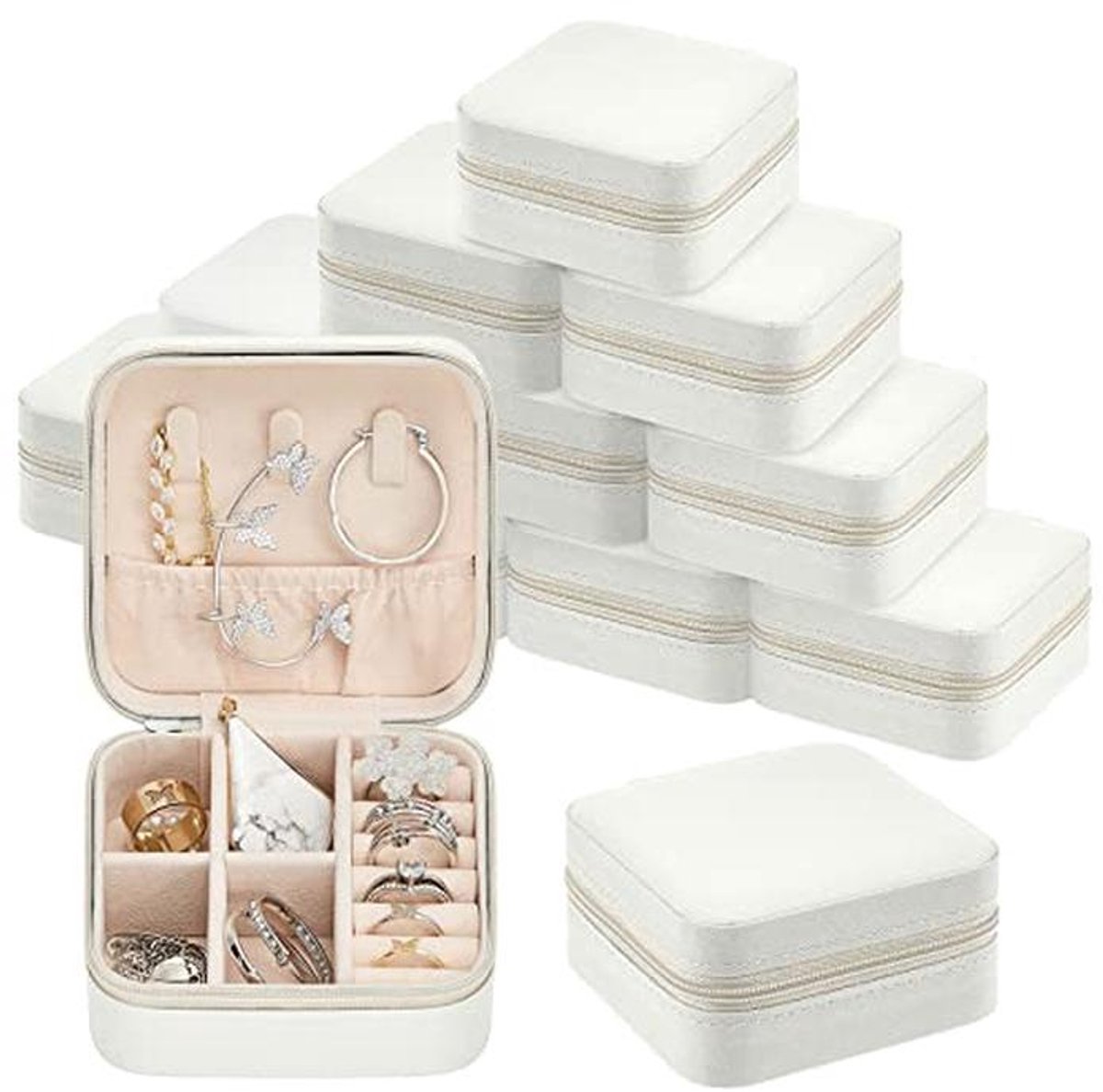 Mini sieraden opbergdozen – 12 stuks compacte reiskoffers voor vrouwen en meisjes
