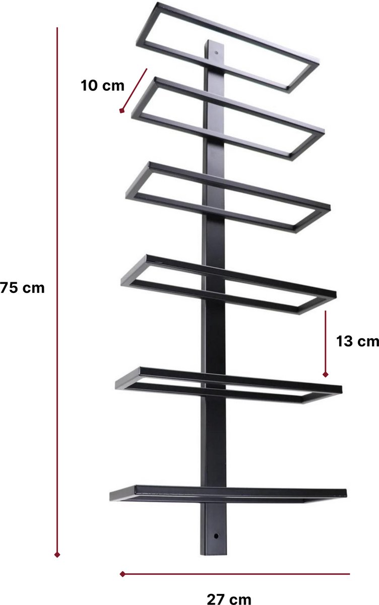 Mémoire® Réserve Wandwijnrek voor 6 Flessen – Luxe Wijnrek voor Aan de Muur – Stijlvolle Wijnopslag van Metaal – Verticale Wijnpresentatie – Ruimtebesparend Design – Perfect voor Woonkamer, Keuken en Wijnliefhebbers — cadeau in Wonen & Interieur - foto 2