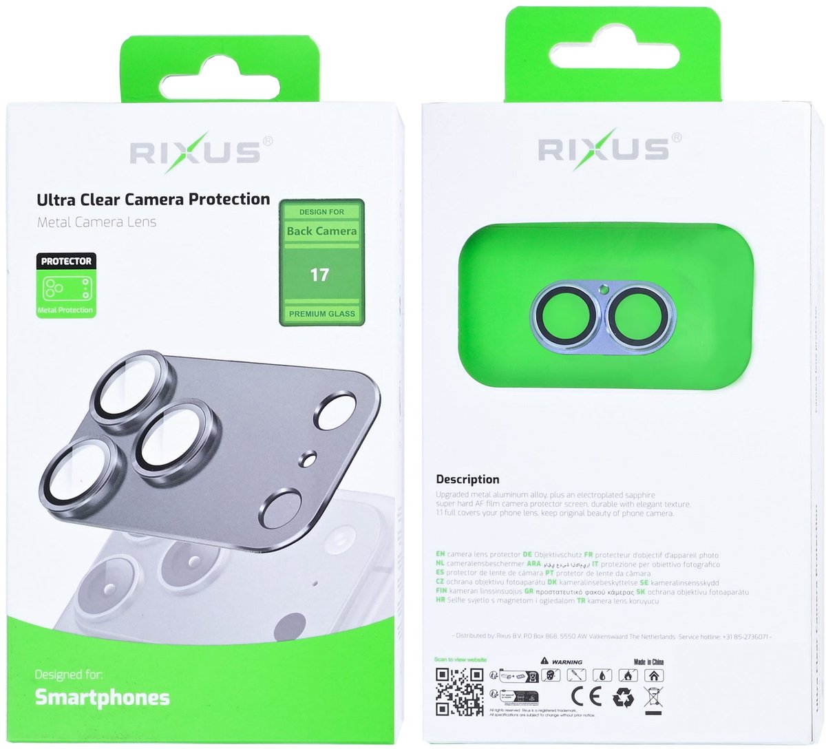 Rixus Ultra Clear Camera Protection For Apple iPhone 17 Mist Blue