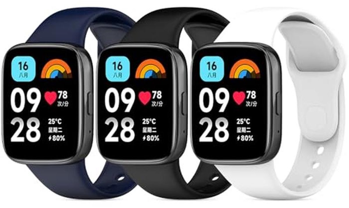 3 Stuks Siliconen Sportarmbanden voor Activity Tracker - Kleurrijke Vervangbanden