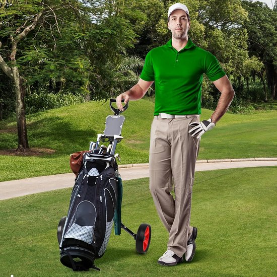 Inklapbare Golftrolley met 2 Wielen en Scorebord - Ideale Golfkar van Merkloos — afbeelding 4