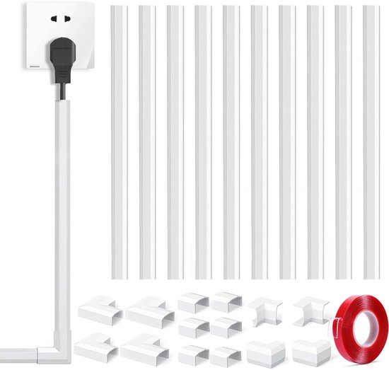 Zelfklevende Kabelgoot Kabelgoot Bodem 25 Mm X 14 Mm, 3 Meter Kabelbrug Vloer Zelfklevend, Flexibele Pvc-vloerkabelbescherming, Kabelafdekking Voor Het Verbergen Van Een Netsnoer, Luidspreker- Of Tv-kabel, Wit Kabelgoot Vloer