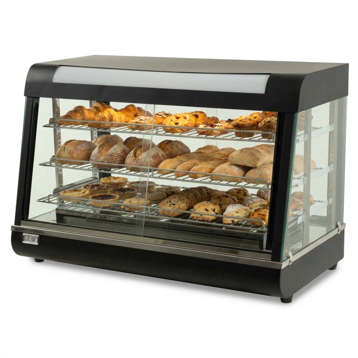 HCB® - Professionele Horeca Warmhoudvitrine - 230V - RVS / INOX - 48x90x61 cm (DxBxH) - 21 kg - 4331