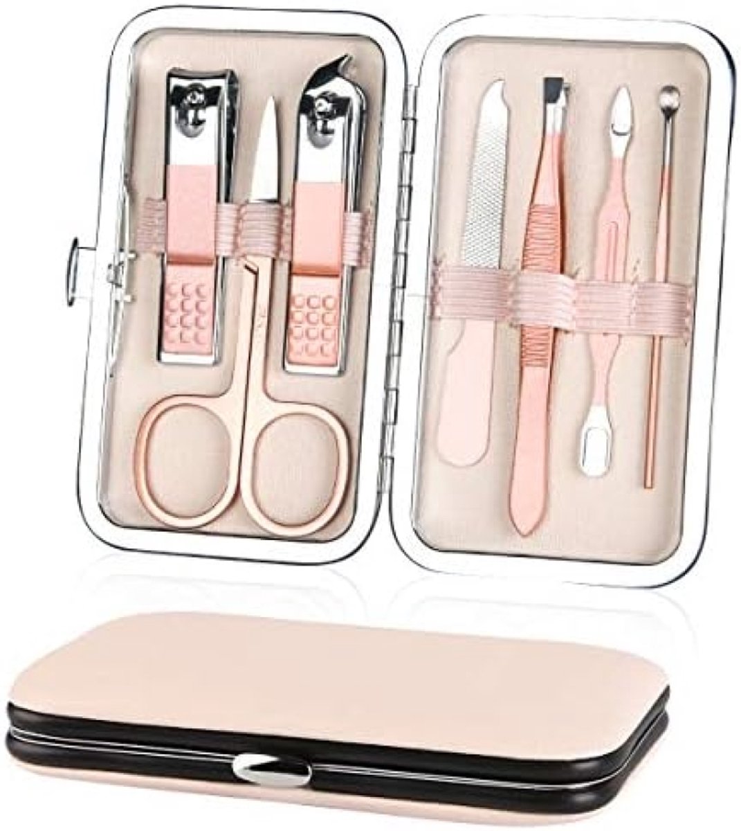 Stunq® Professionele Nagelverzorgingsset - 7-delige Draagbare Manicure Kit Met Leren Etui