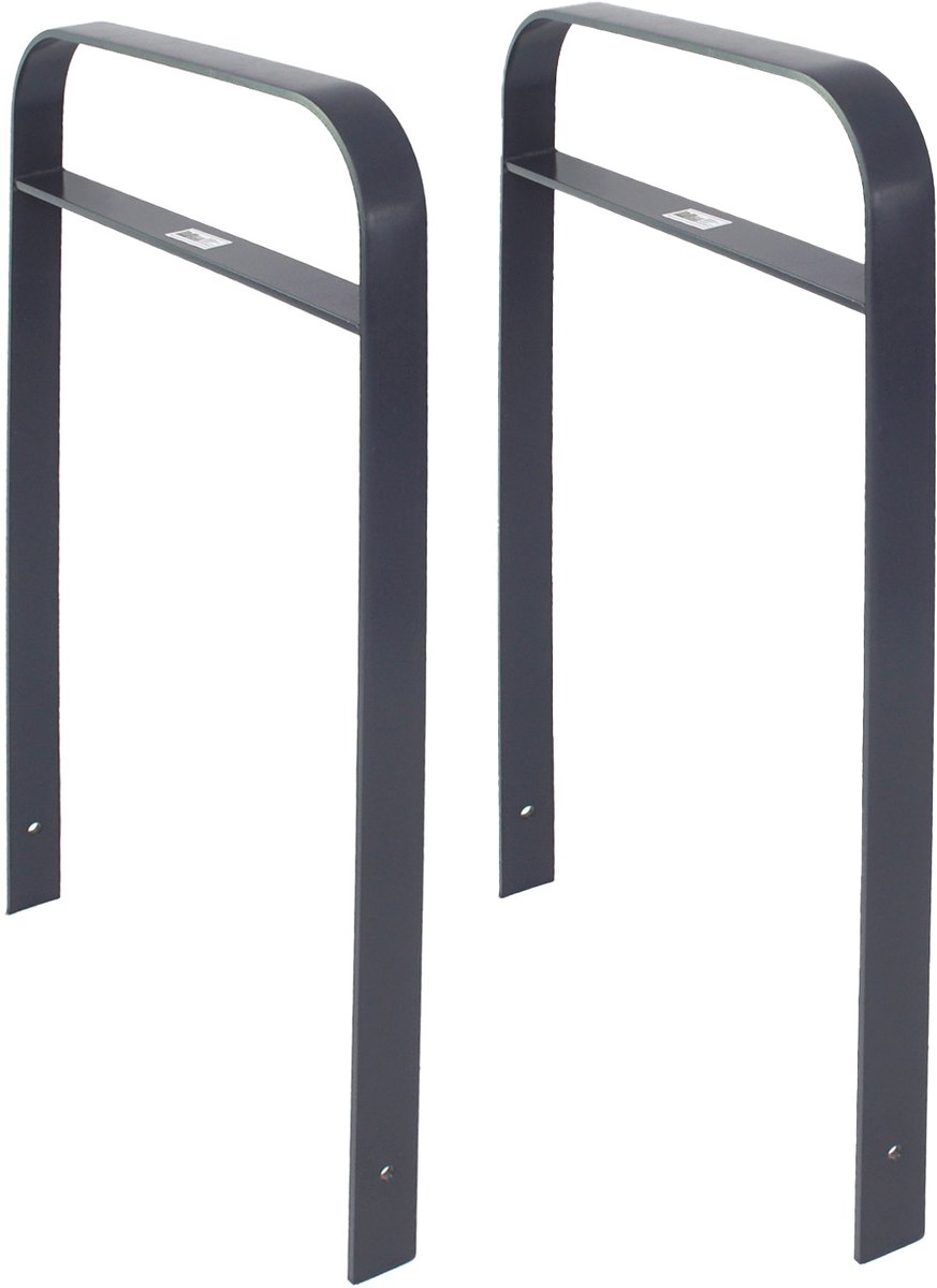 2 x Fietsenrek 115 x 76 cm plat staal 13 mm antraciet Beton in Fietsenrek Parker type H