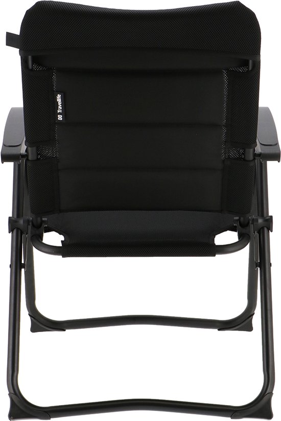 Travellife Barletta Compact Camping Standenstoel Zwart - In 3 standen verstelbaar - Comfortabele 2D mesh bekleding - Gemakkelijk mee te nemen van Travellife — afbeelding 2