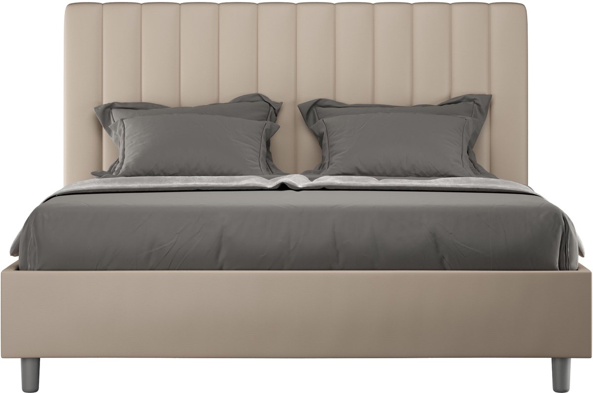 Agueda duifgrijs kunstleer gestoffeerd opbergbed 160x200