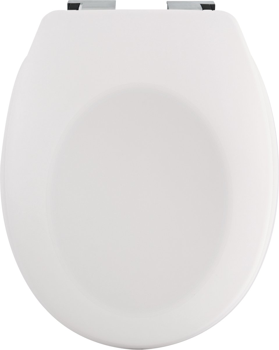 spirella Toiletbril Softclose - Duroplast WC Bril - Chroomkleurige Scharnieren - Universeel Toilet Bril - Wit