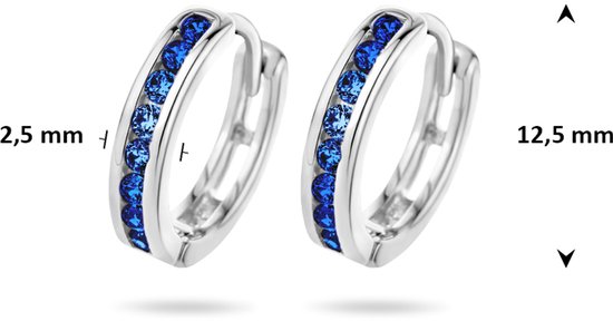 GLAMS - Boucles d'oreille à clapet Synth. Saphir - Argent