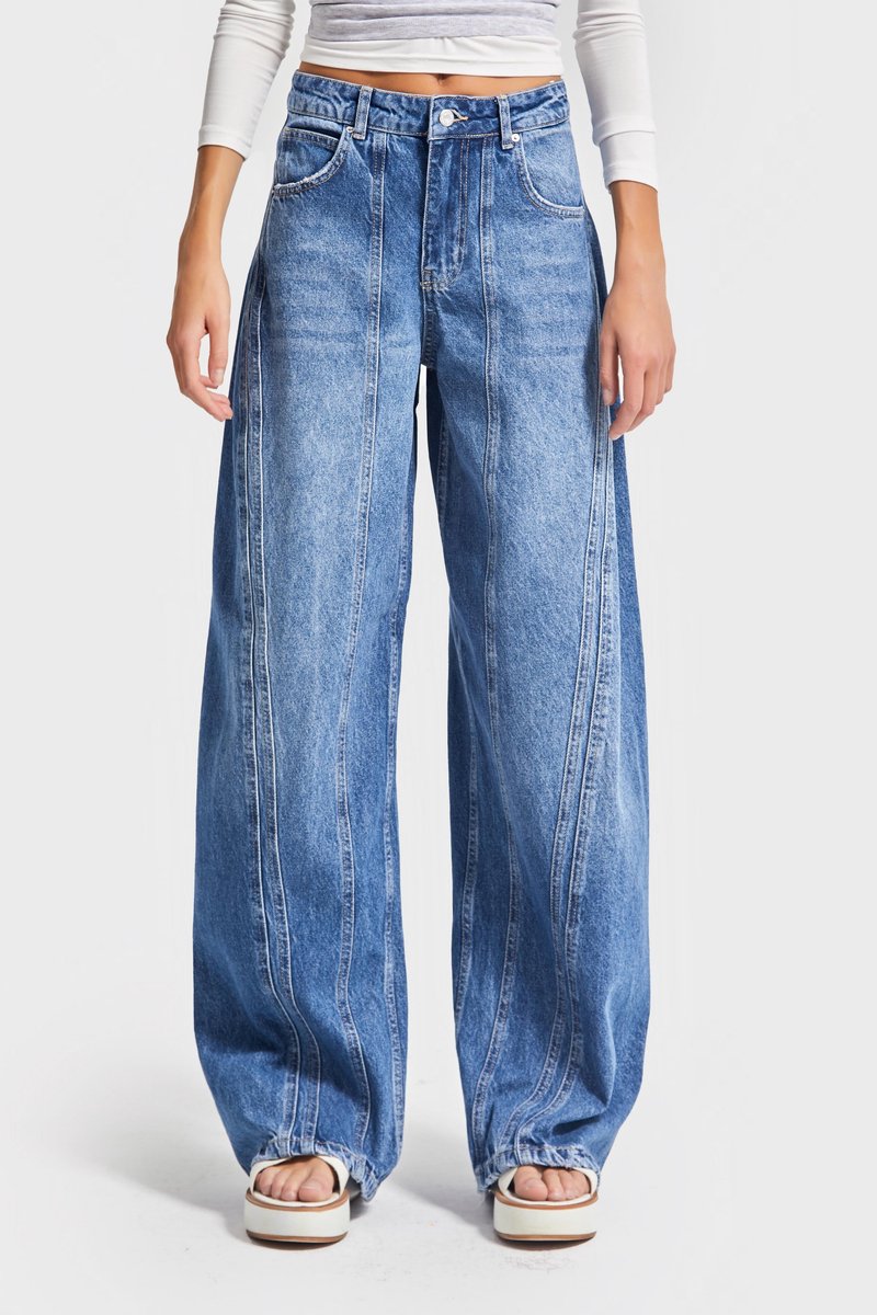 It's Basic - Straight Mid Rise Jeans - Azure