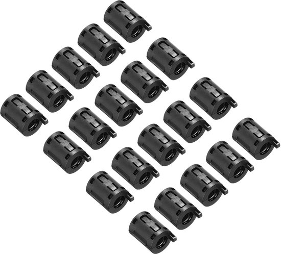 Produktbild von QUARKZMAN 15 Stück Ferrit Ringkern Clip – ID 7mm, EMI/RFI Störfilter Für Kabel, Grau