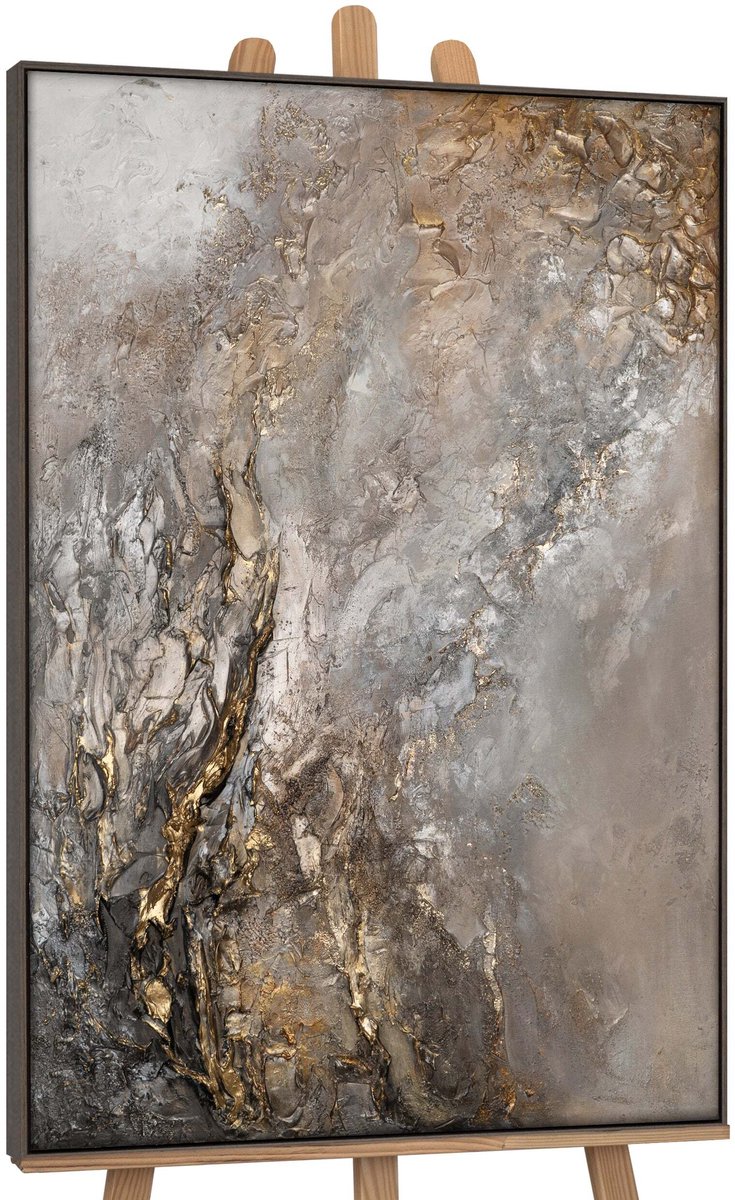 YS Canvas schilderij groot handgeschilderd universum kosmisch abstract – YS-Art Gallery – Mysterieuze wanddecoratie voor woonkamer – Modern schilderij voor slaapkamer en kantoor Grey