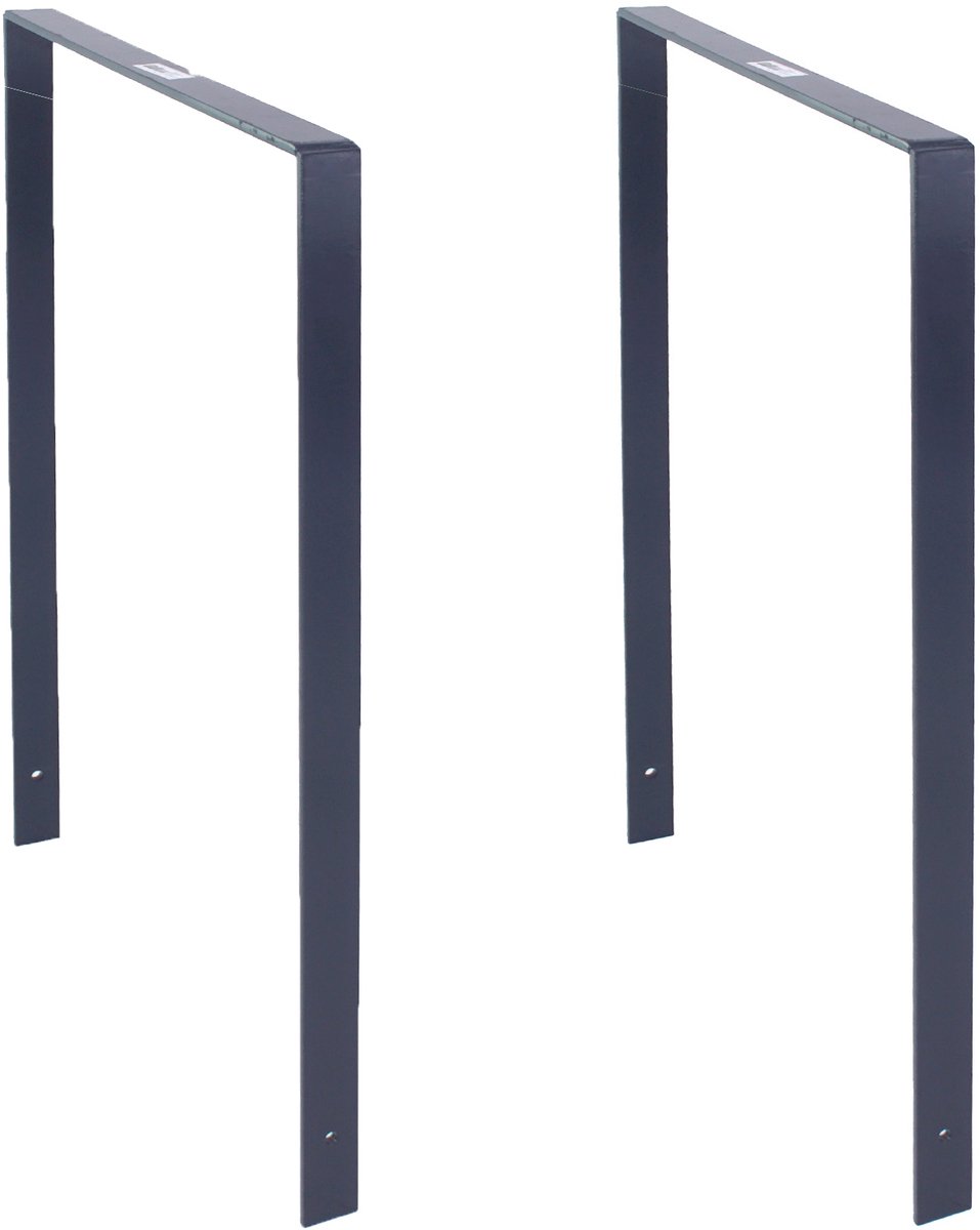 2 x Fietsenrek 115 x 76 cm plat staal 13 mm antraciet Beton in Fietsenrek Parker type U