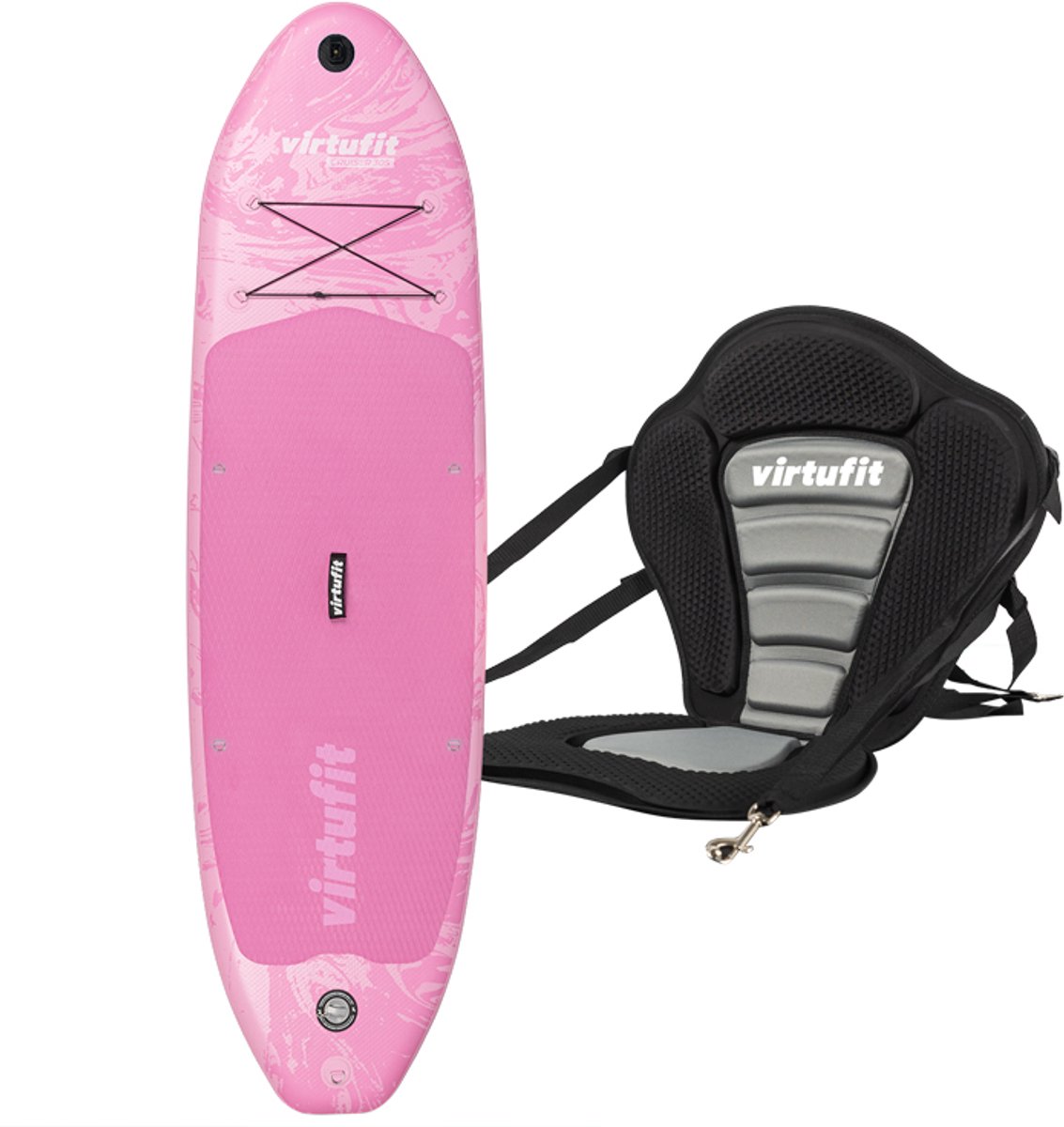 VirtuFit Cruiser Opblaasbaar SUP Board 305 cm - Max. 180 kg - Complete Set - Incl. Kajak Zitje, Peddel, Pomp, Tas & GoPro-mount - Stand Up Paddle Board - Roze – foto 6