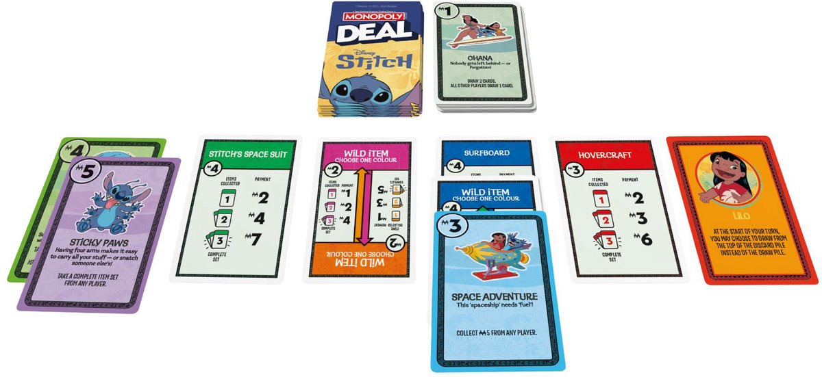 Monopoly Deal: Disney Stitch-editie, kaartspel, officieel gelicentieerd Disney-spel, kinderen van 8+ — afbeelding 6