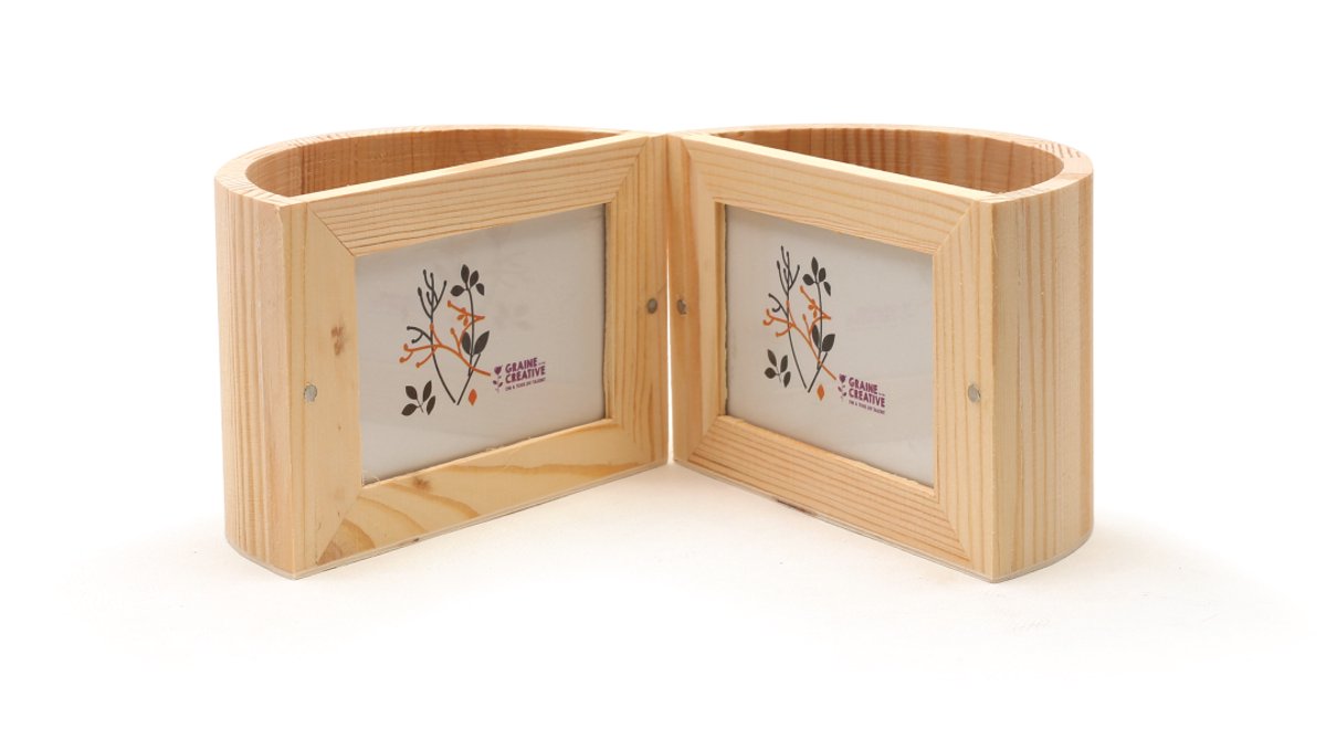 Graine Creative pennenbak uitklapbaar hout 13,5x13,5x9 cm fotolijst.