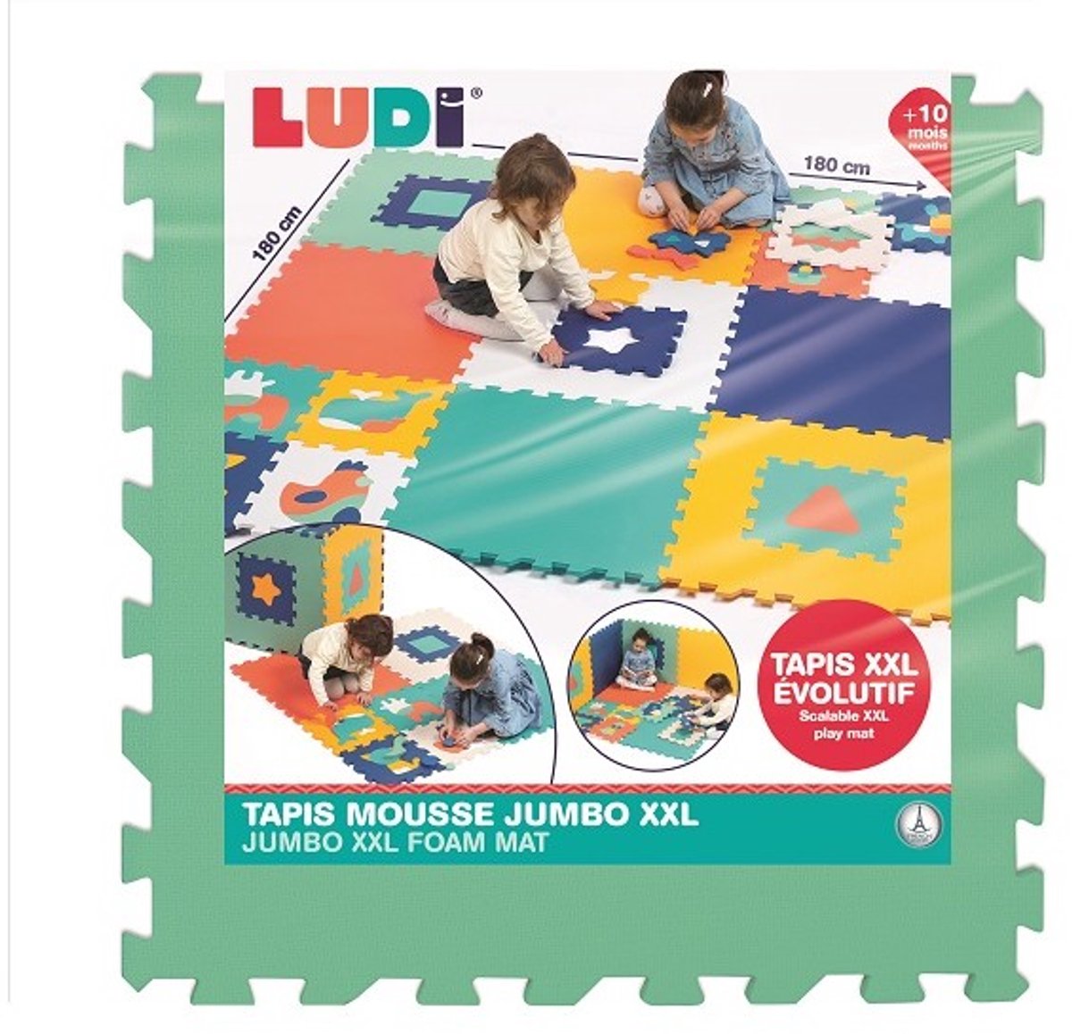 Ludi speelmat Jumbo - kleurrijke schuimrubberen puzzelmat voor kinderen.