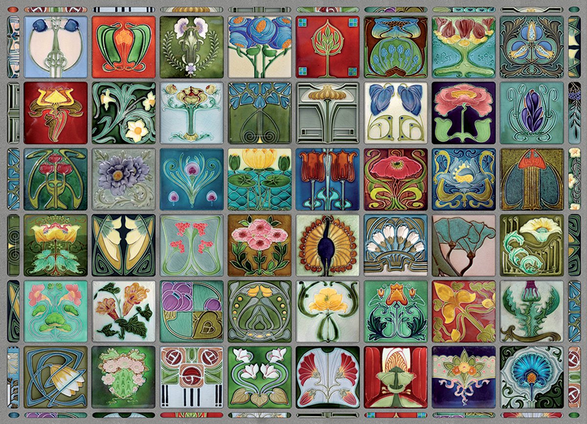Cobble Hill Art Nouveau Tegels Puzzel 1000 Stukjes