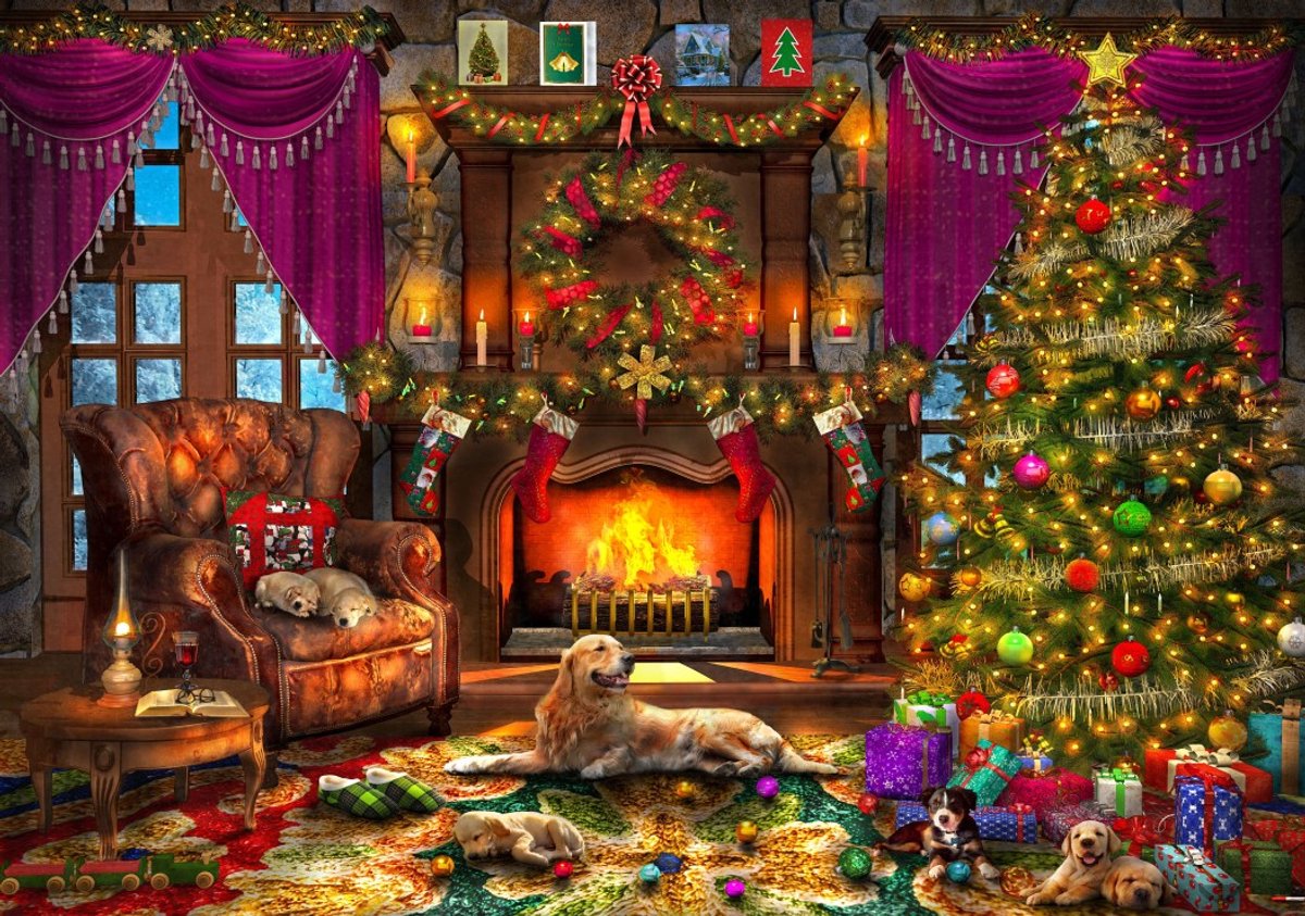 Bluebird Puzzle kerst legpuzzel Cosy Christmas Room - 2000 stukjes.