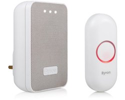 Byron DBY-22322 - Deurbel Draadloze set - 150m Bereik - IP44 waterdicht - Wit