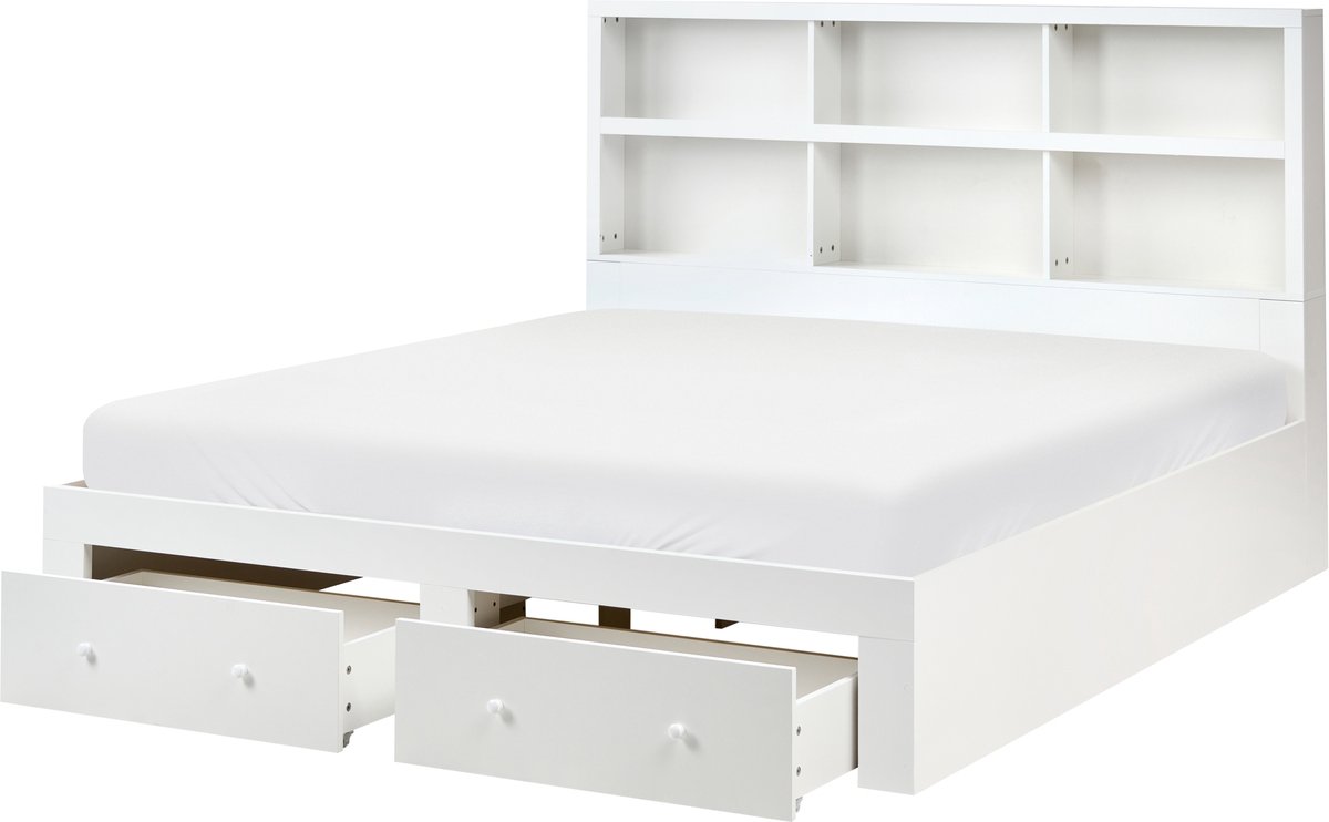 BELIANI TARARE - Bed met 2 lades - Wit - 180 x 200 cm - MDF