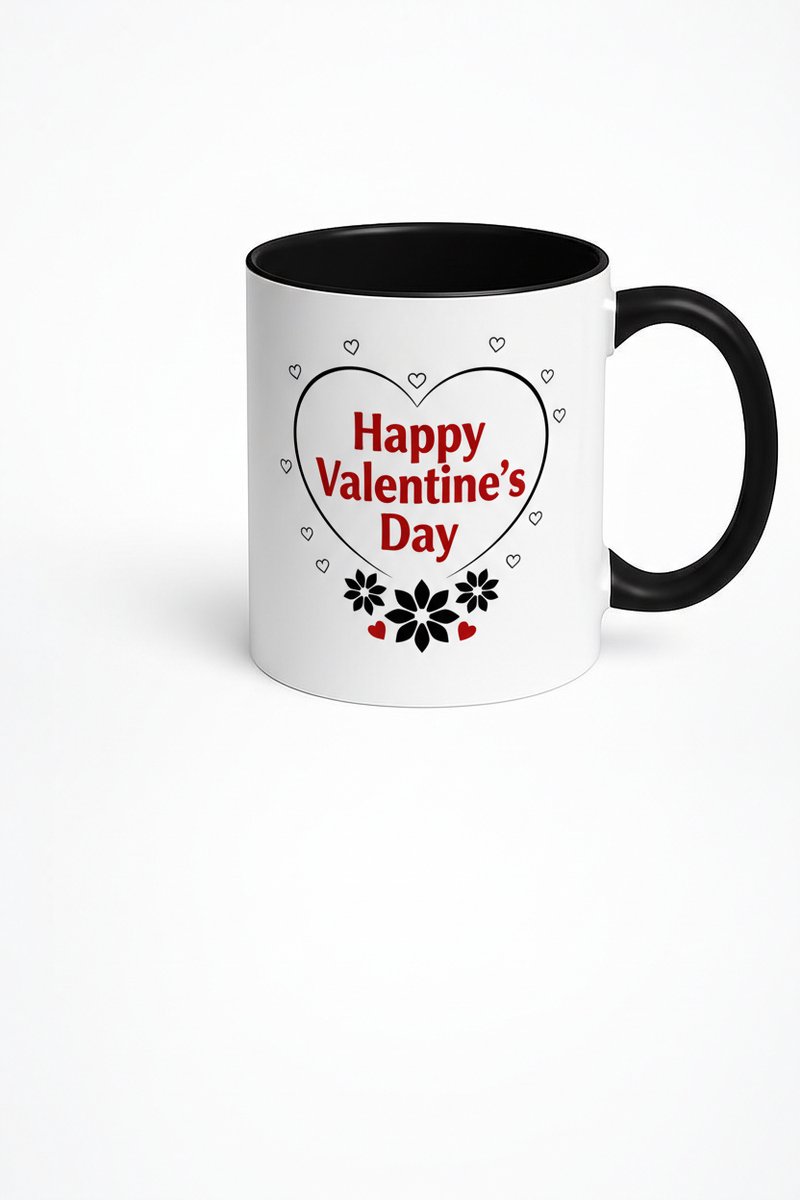 Valentijnsdag Mok Happy Valentine's Day - Liefde Harten Design Cadeau