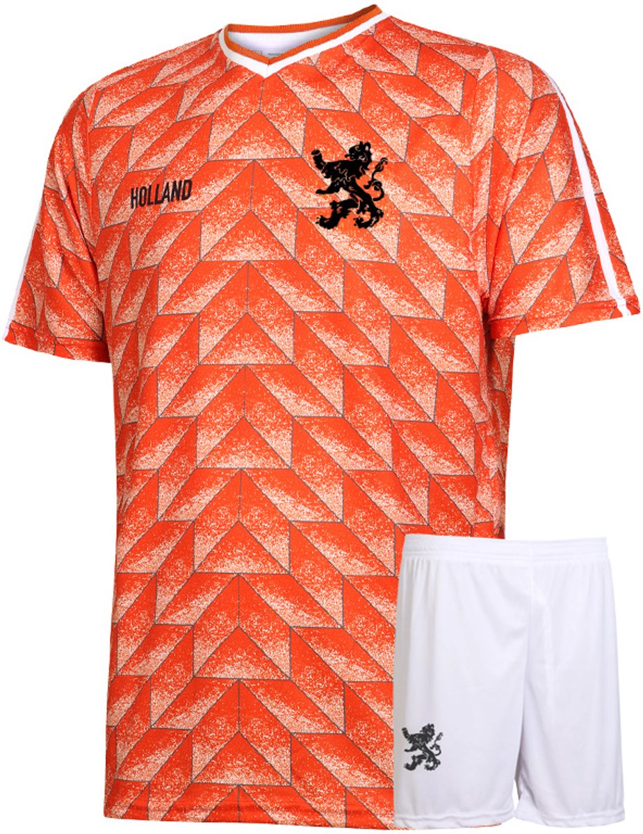 EK 88 Voetbaltenue Eigen Naam - Nederlands Elftal - Oranje Shirt - Voetbal Tenue Kinderen - Shirt en Broekje - Jongens en Meisjes - Volwassenen - Heren en Dames - Maat S