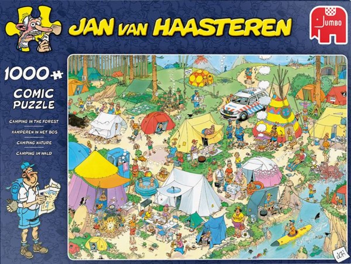 Jan van Haasteren - Kamperen in het Bos - 1000 stukjes puzzel - Legpuzzel — afbeelding 3