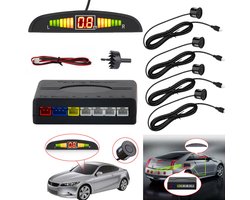Hexinex Einparkhilfe Display + Ton 4 Sensoren Rückfahrwarner Parkhilfe PDC Sensor zwart