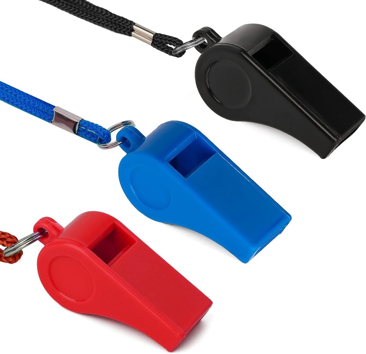 Plastic Fluitjes - Set van 3 met Lanyard voor Sport en Survival - voor Training Coach Leraar - Honden Training Essentieel.