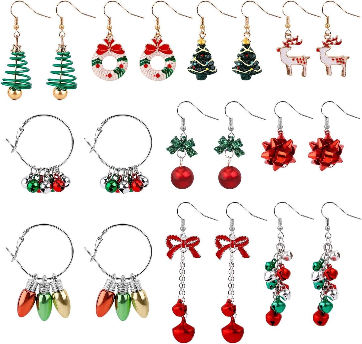 Feestelijke Kerstoorbellen Set voor Meisjes - Kerstboom, Jingle Ball, Vakantieoorbellen