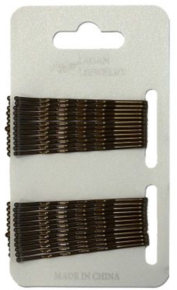 Haibu Haarschuifjes Bruin 6,5cm-28st
