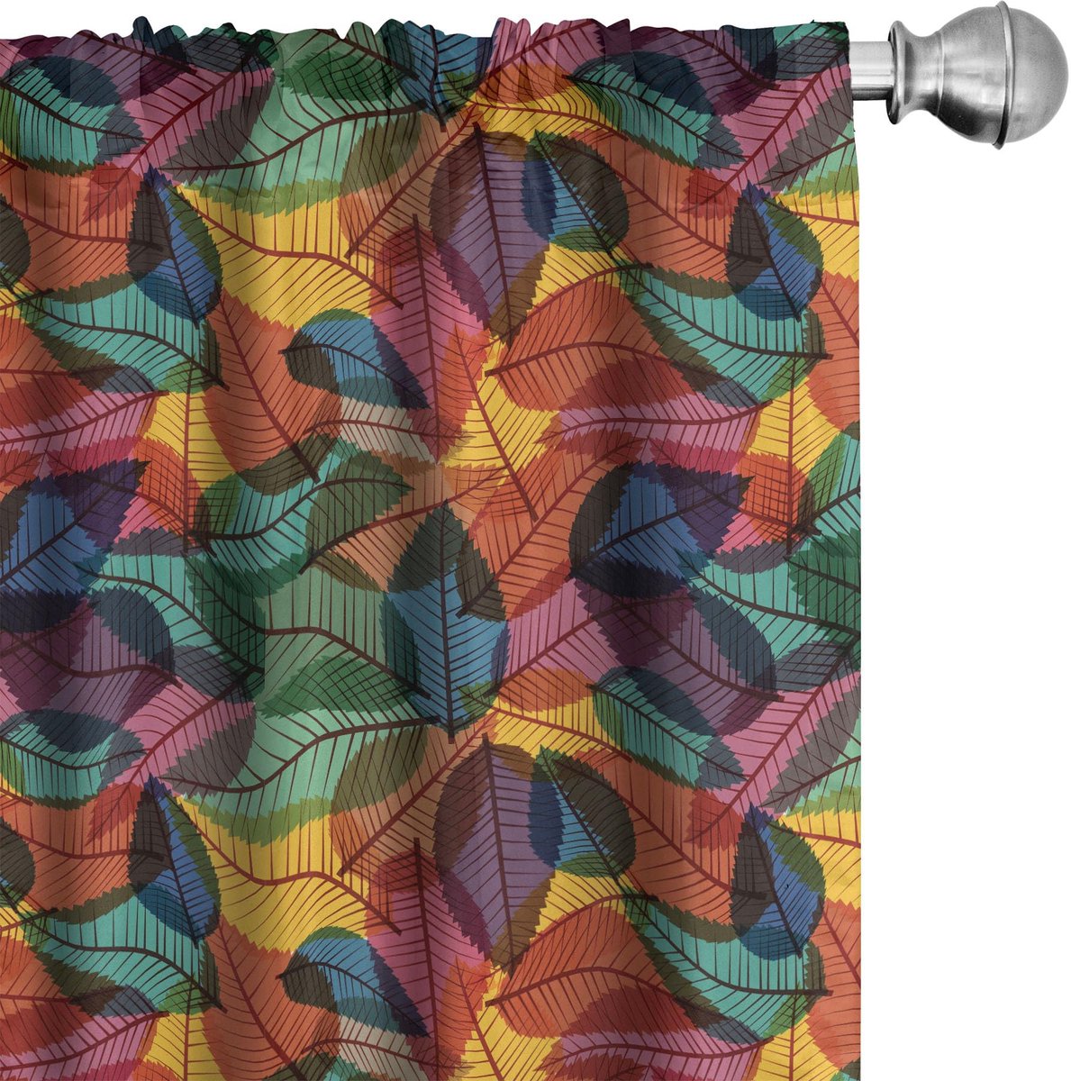 ABAKUHAUS 2x Gordijn 75x245 cm – Veelkleurig microvezel, halverdonkerend Mehrfarbig