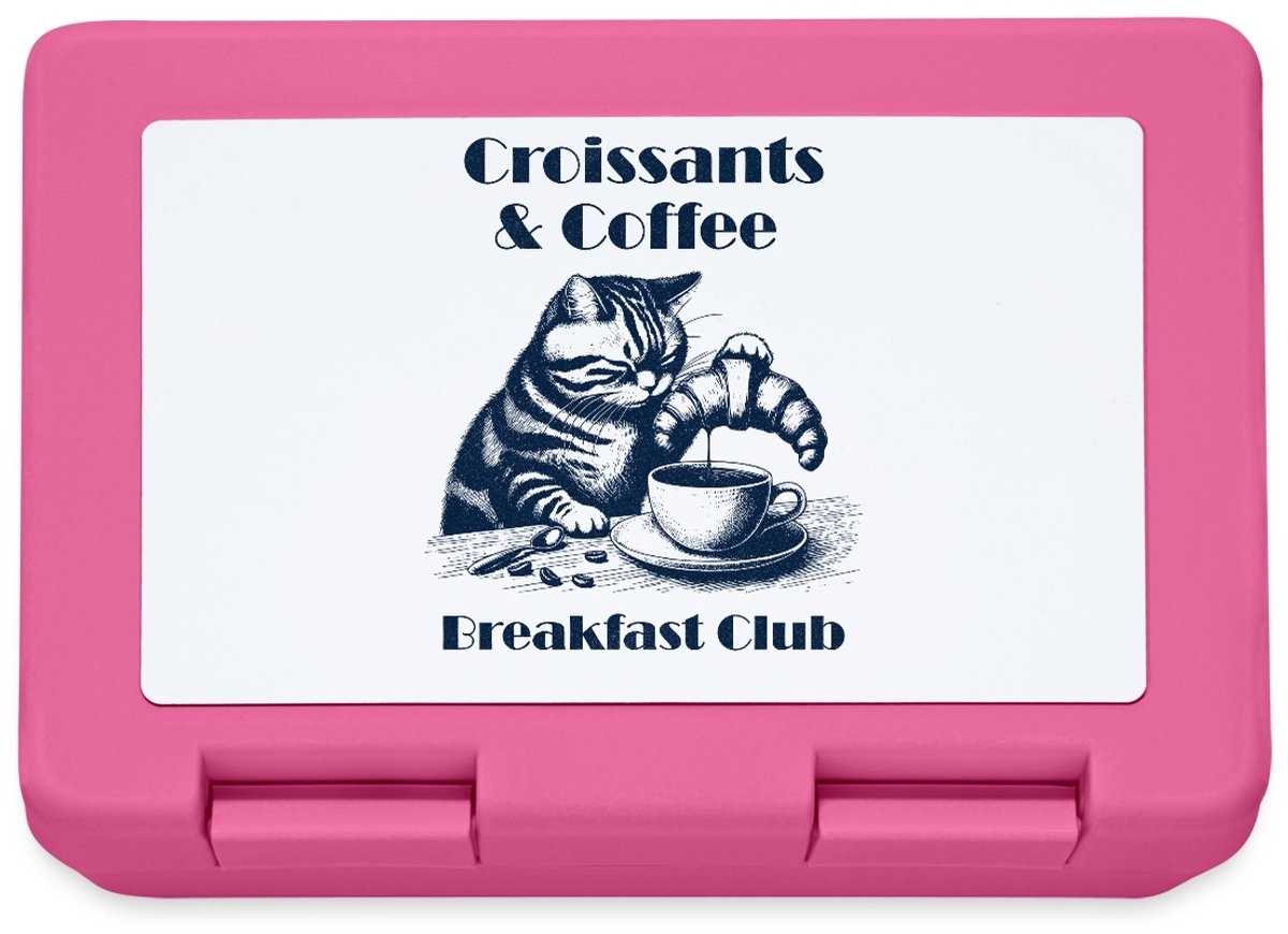 Koffie En Croissants Breakfast Club Met Kat Broodtrommel Lunchbox