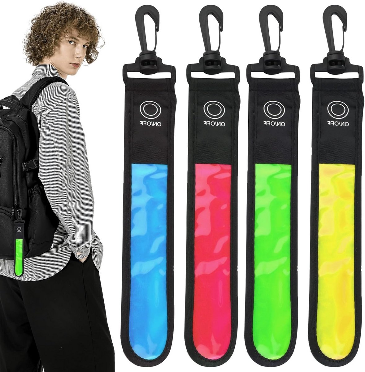 4x LED Knipperlichten voor Schooltas en Rugzak - Veiligheidsreflectoren met 3 Modi