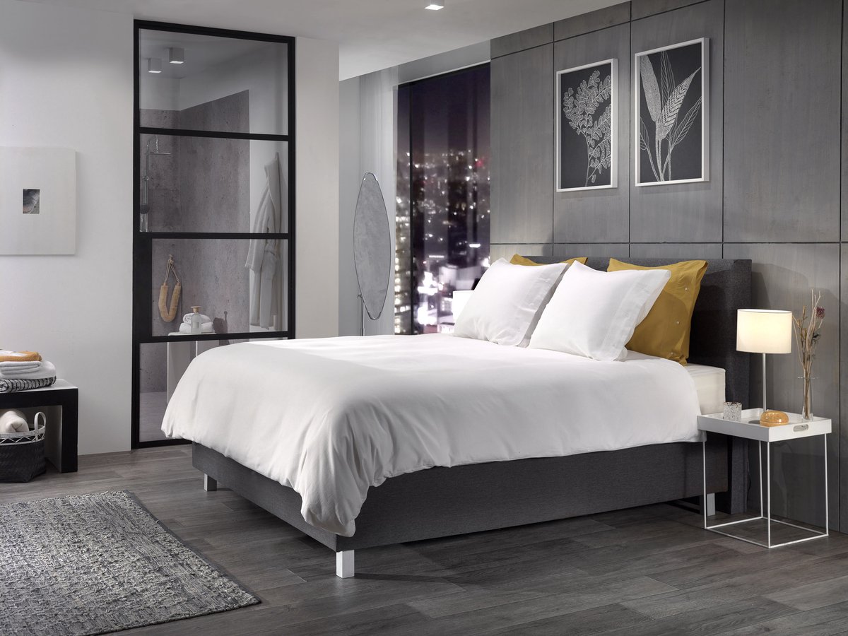 YELLOW Cialda Dekbedovertrek - Lits-Jumeaux - 240x200/220 cm - White