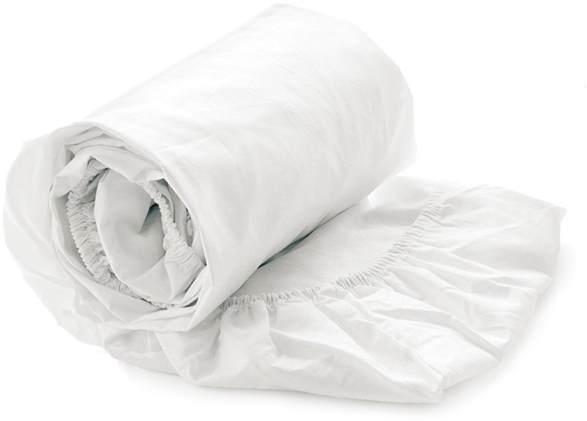 Yellow Hoeslaken Katoen Perkal 40cm Hoekhoogte Suite Mumbai - Blanc de Blanc - 140x200 cm - 100% Katoen-Perkal - Tweepersoons