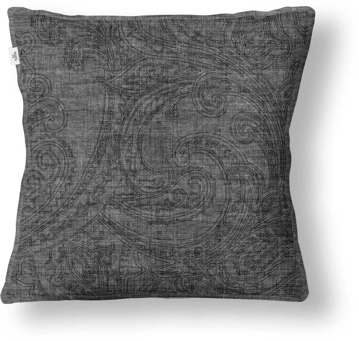Zo Home Sierkussen Paisley di Lino - dark grey 50x50cm