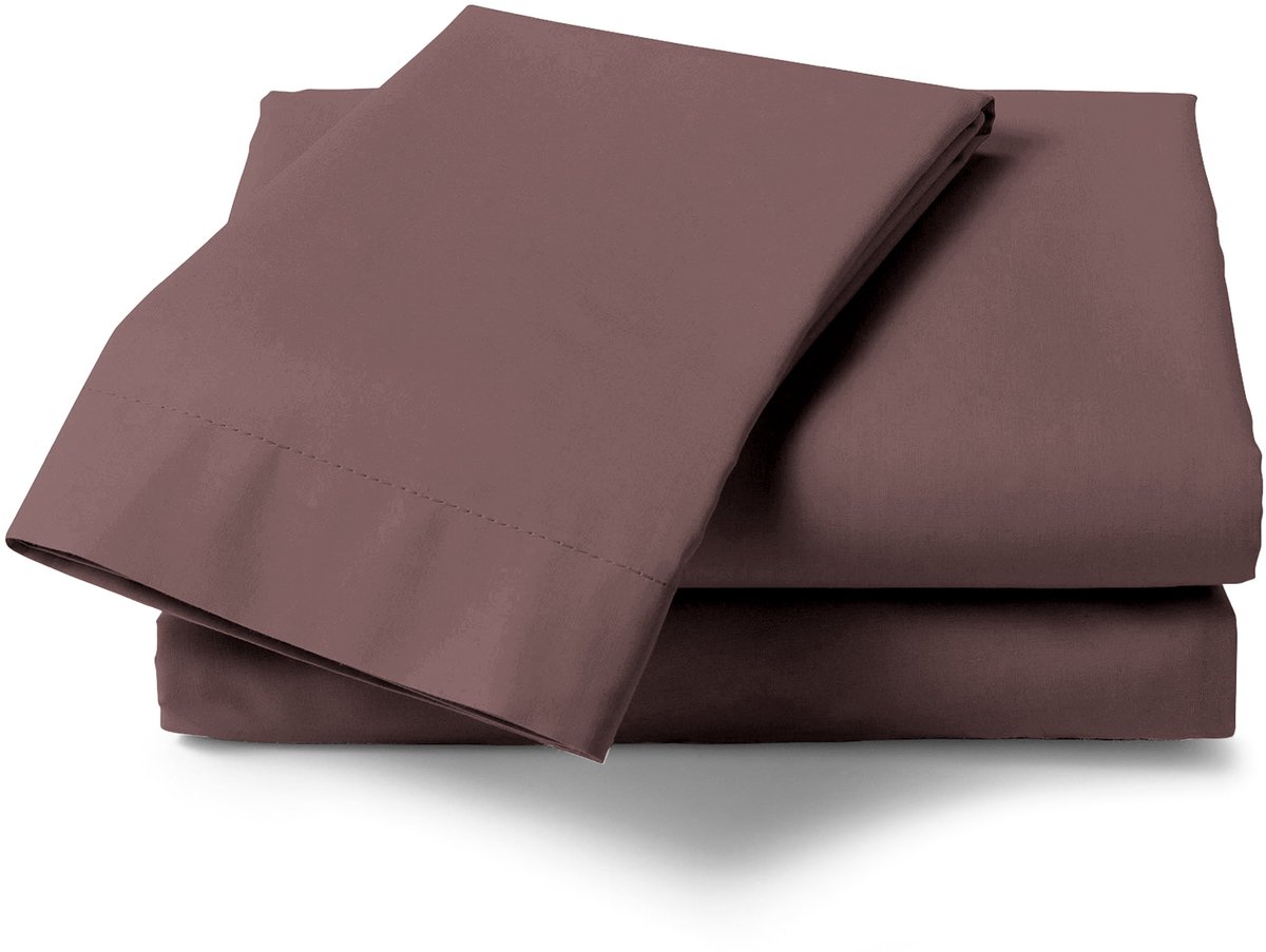 Heckettlane Laken Elementi - Onderlaken 270x290 cm - Bedlaken van 100% Katoen-Satijn - Bruin