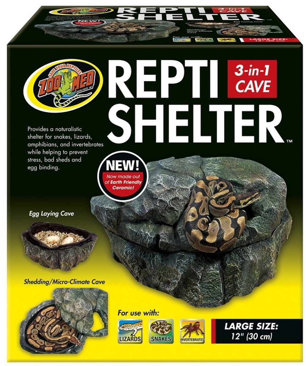 Zoo Med Repti Shelter 3 in 1 grot schuilplaats vochthut en legplaats voor reptielen en amfibieën Large - 30CM