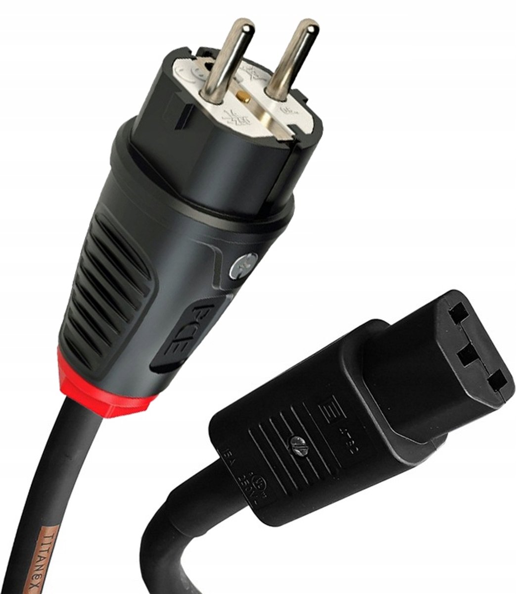 Titanex voedingskabel C13 230V 1,5m rubber gecoat