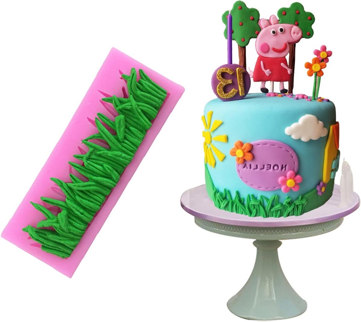 Cosensi - Siliconen Mold voor Groene Gras Vorm Decoratie van Fondant, Cupcakes en Taarten