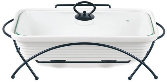 Warmounts Chafing Dish Buffet Set, 2Pack Ronde Chafers en Buffet Warmers Sets met Glazen Deksel & Deksel Houder Chafing Schotels Roestvrij Staal Catering Voedsel Warmers voor Feesten Evenementen