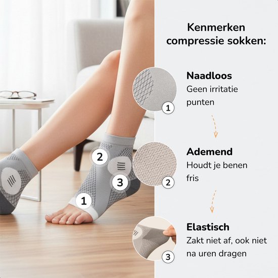 Chaussettes de neuropathie Alyze - Taille 36-42 - Bas de compression - Chaussettes de soutien médical - Diabète - Lit - Chaussettes de sommeil - Circulation sanguine et Course à pied