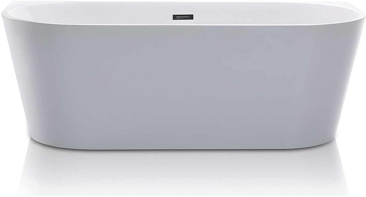 Vente-unique Halfvrijstaand bad DIVINA -200L - 150x75x58cm - Wit L 149.5 cm x H 58 cm x D 75 cm
