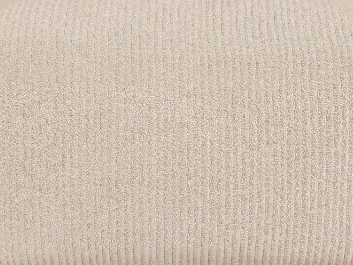 Vente-unique Poef van beige ribfluweel NOUMARA